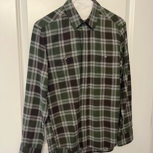 Men's Green Plaid Casual Button Down Shirt